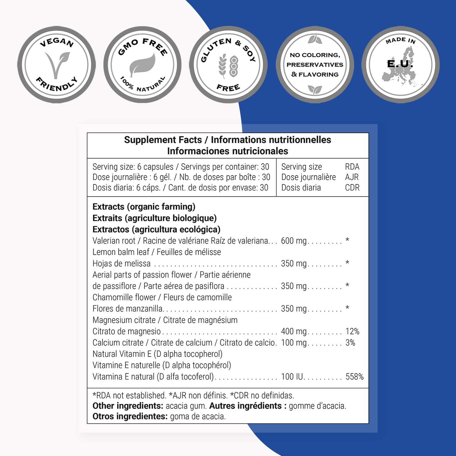 Supersmart - Muscle Relaxing Formula (Advanced Complex) - with Magnesium, Calcium, Vitamin E, Plants Extracts | Non-GMO & Gluten Free - 180 Vegetarian Capsules Supersmart uk supplements
