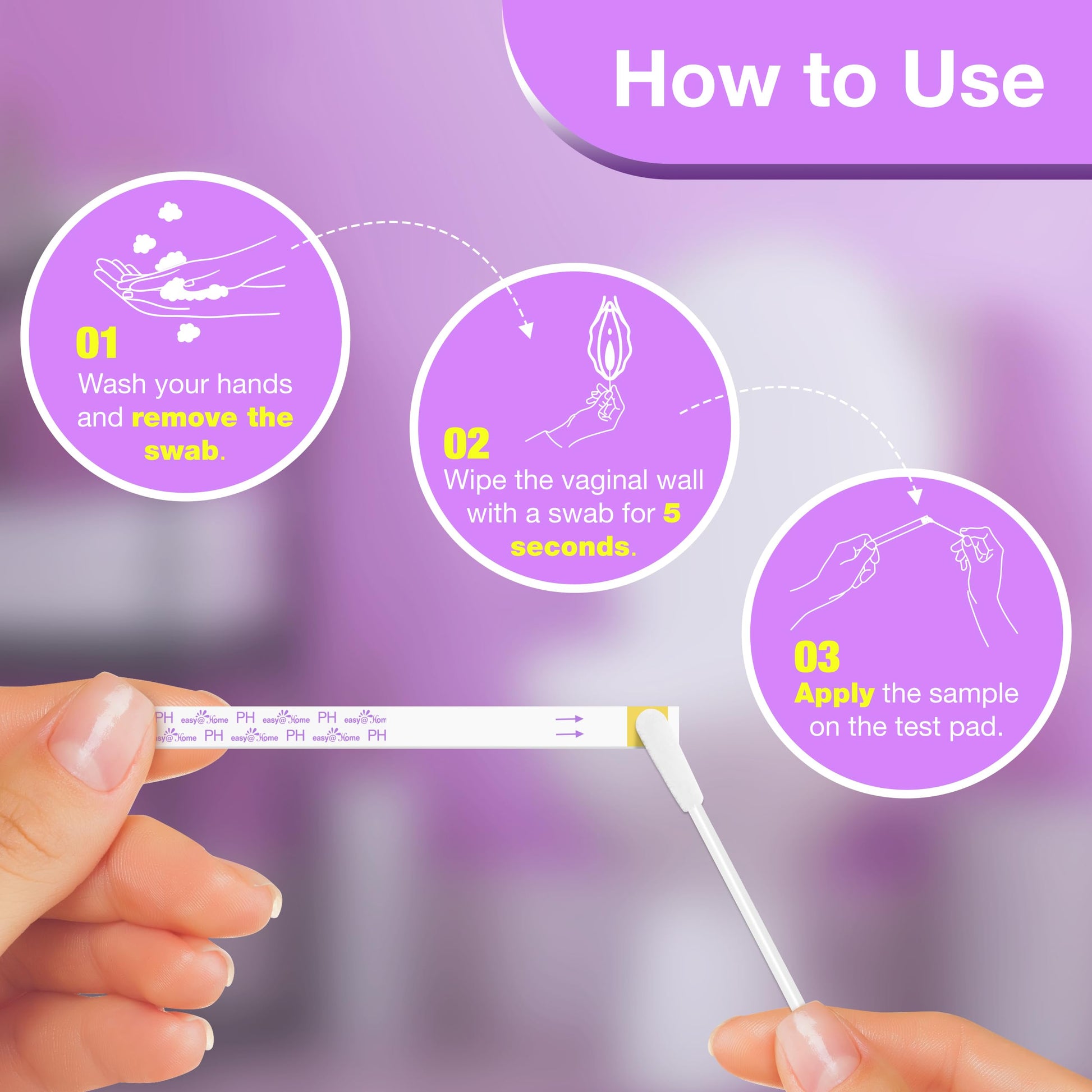 Easy@Home Vaginal pH Test -30 Strips | BV Test Kit at Home for Women | Yeast Infection Test + pH Balance Easy@Home uk supplements