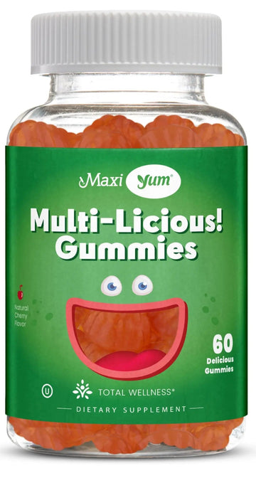 Maxi Health Multivitamin Gummies Vitamins for Adults & Kids - Cherry Flavored Gummy Multivitamins - 60 Vitamin Gummies for Women and Men Maxi Health uk supplements