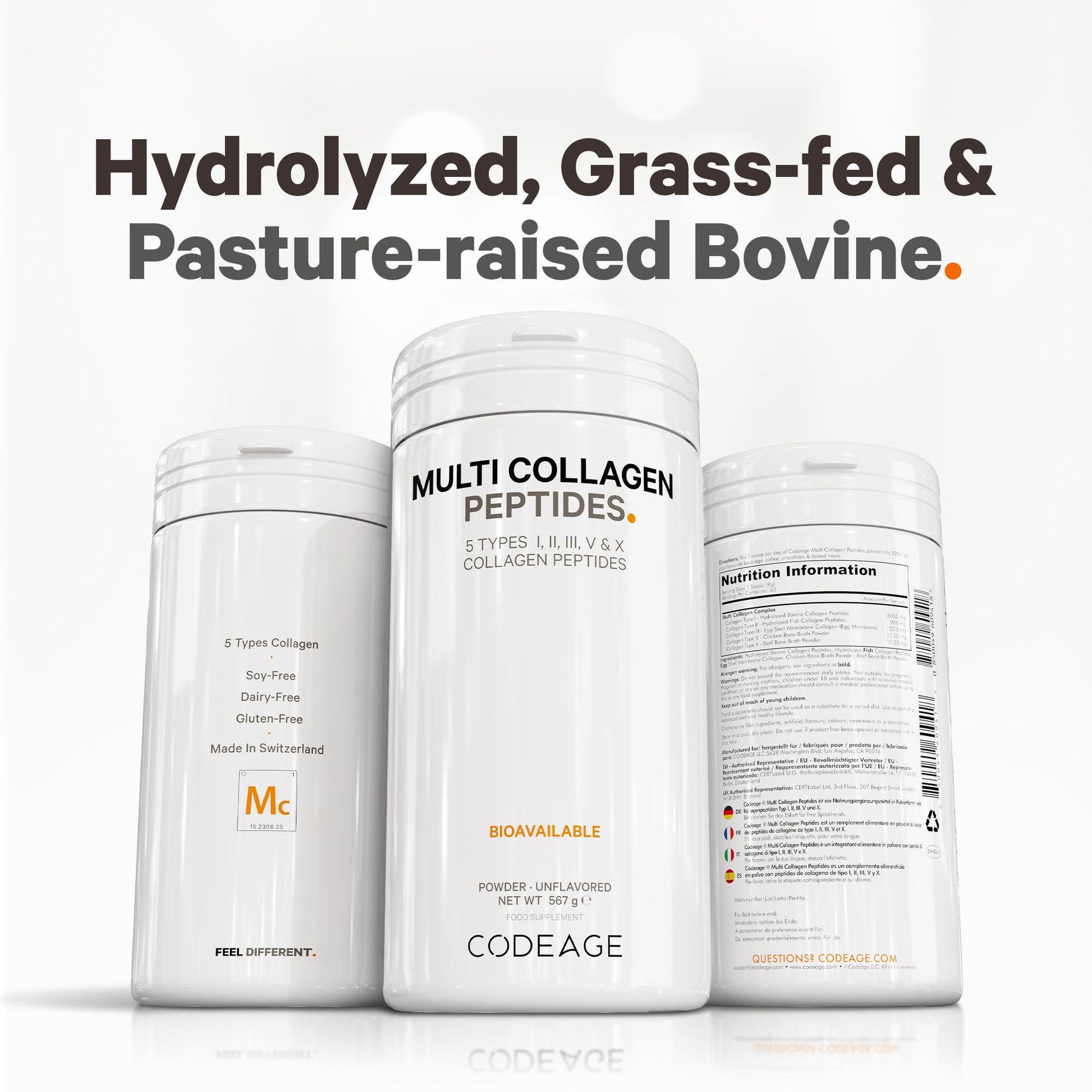 Codeage Multi Collagen Protein Powder Peptides, 2-Month Supply, Hydrolyzed, Type I, II, III, V, X Grass Fed Codeage uk supplements