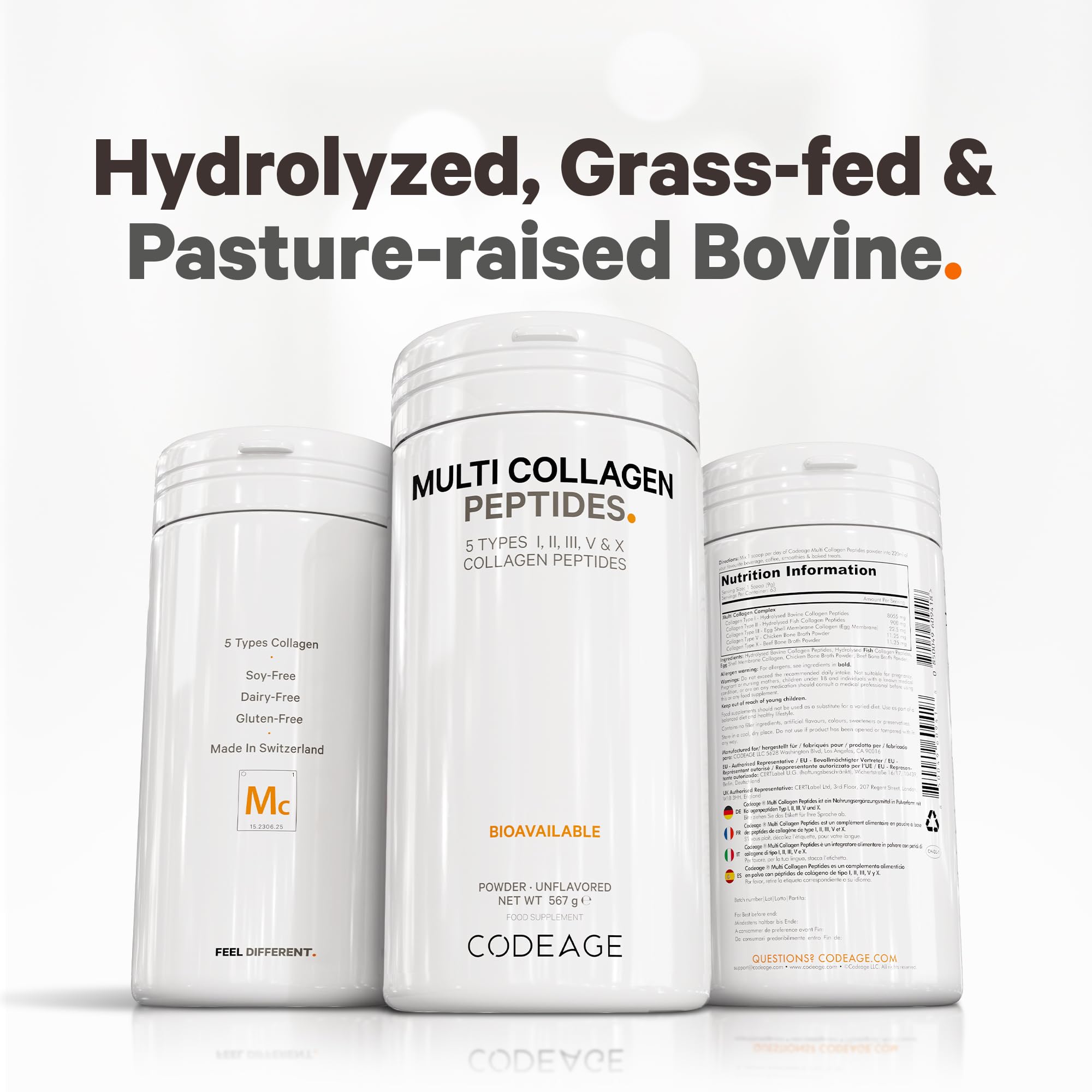 Codeage Multi Collagen Protein Powder Peptides, 2-Month Supply, Hydrolyzed, Type I, II, III, V, X Grass Fed Codeage uk supplements