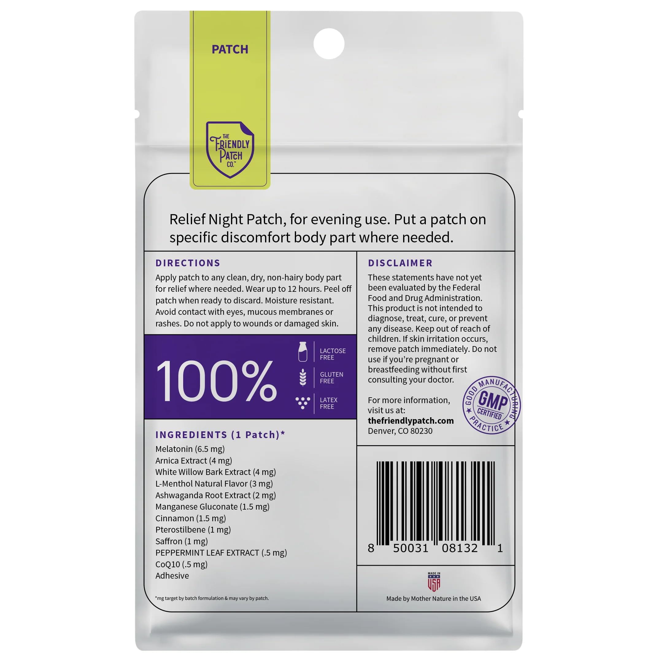 Relief Day & Night Patch Bundle - Arnica, White Willow Bark, Melatonin, Ashwagandha, Saffron & Peppermint for Soreness, Discomfort & Sleep Support for Women and Men - 16 Plant-Powered Patches The Friendly Patch CO. uk supplements