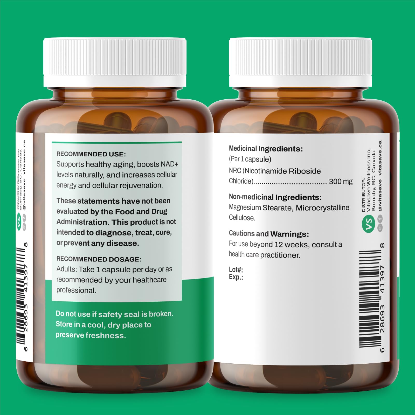 Vitasave NiaMax NAD+ Supplement – 300mg Niacinamide Riboside per Capsule – High-Potency NAD+ Precursor for Energy, Healthy Aging & Metabolic Function – Vegan, Non-GMO, Gluten-Free (30 Capsules) Vitasave uk supplements