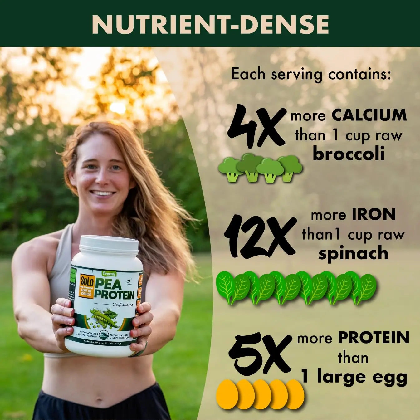 SOLO Organic Pea Protein Isolate, Low in Sodium, Canada Grown Peas, 100% Vegan, Non-GMO, Unflavored Plant Based Protein Powder with BCAA, Keto & Paleo Friendly, FOLONA uk supplements