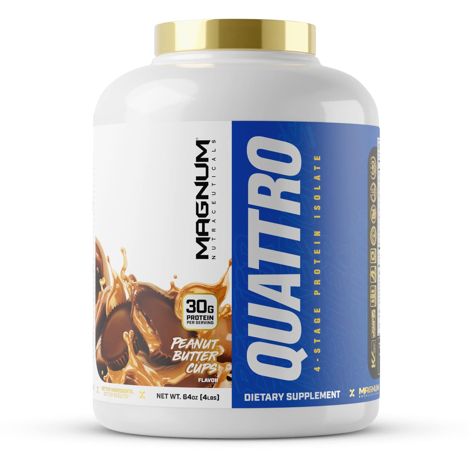 Magnum Nutraceuticals Quattro -, Peanut Butter Cups, 4LB - May Support Muscle Growth QUATTRO uk supplements