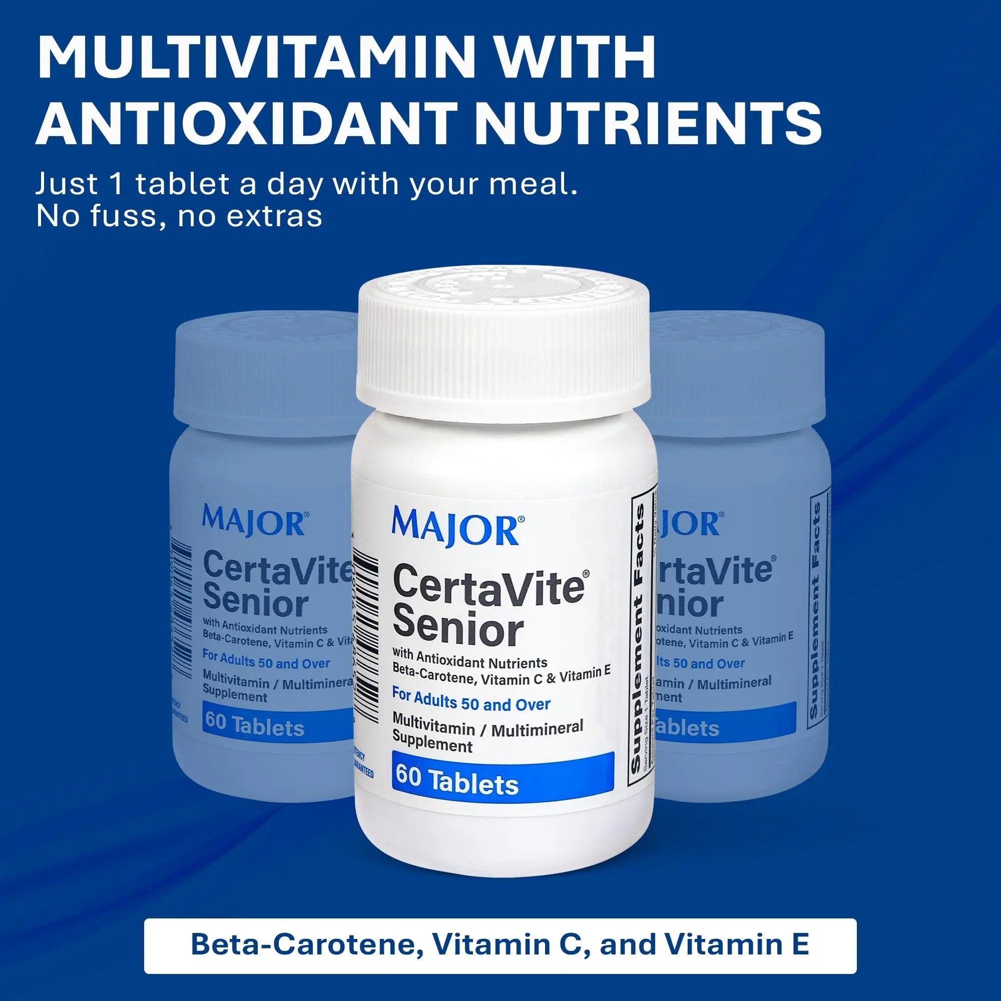 MAJOR CertaVite Senior Multivitamin with Antioxidants – Multivitamin for Women and Men with Beta-Carotene, Iron MAJOR uk supplements