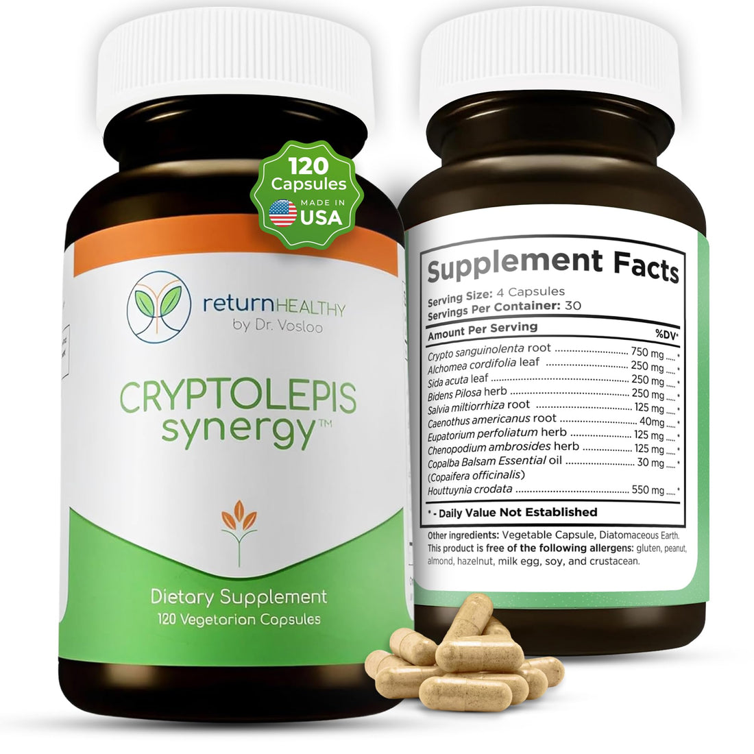 Return Healthy Cryptolepis Synergy, Immune Support Vitamins, Immune System Booster for Adults, Liver, Lymphatic, & Immune Support Supplement, Supports Lyme & Natural Parasite Defense, 120 Capsules Return Healthy uk supplements