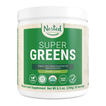 Super Greens Daily Greens Superfood Powder - Certified USDA Organic Green Powder Nested Naturals uk supplements