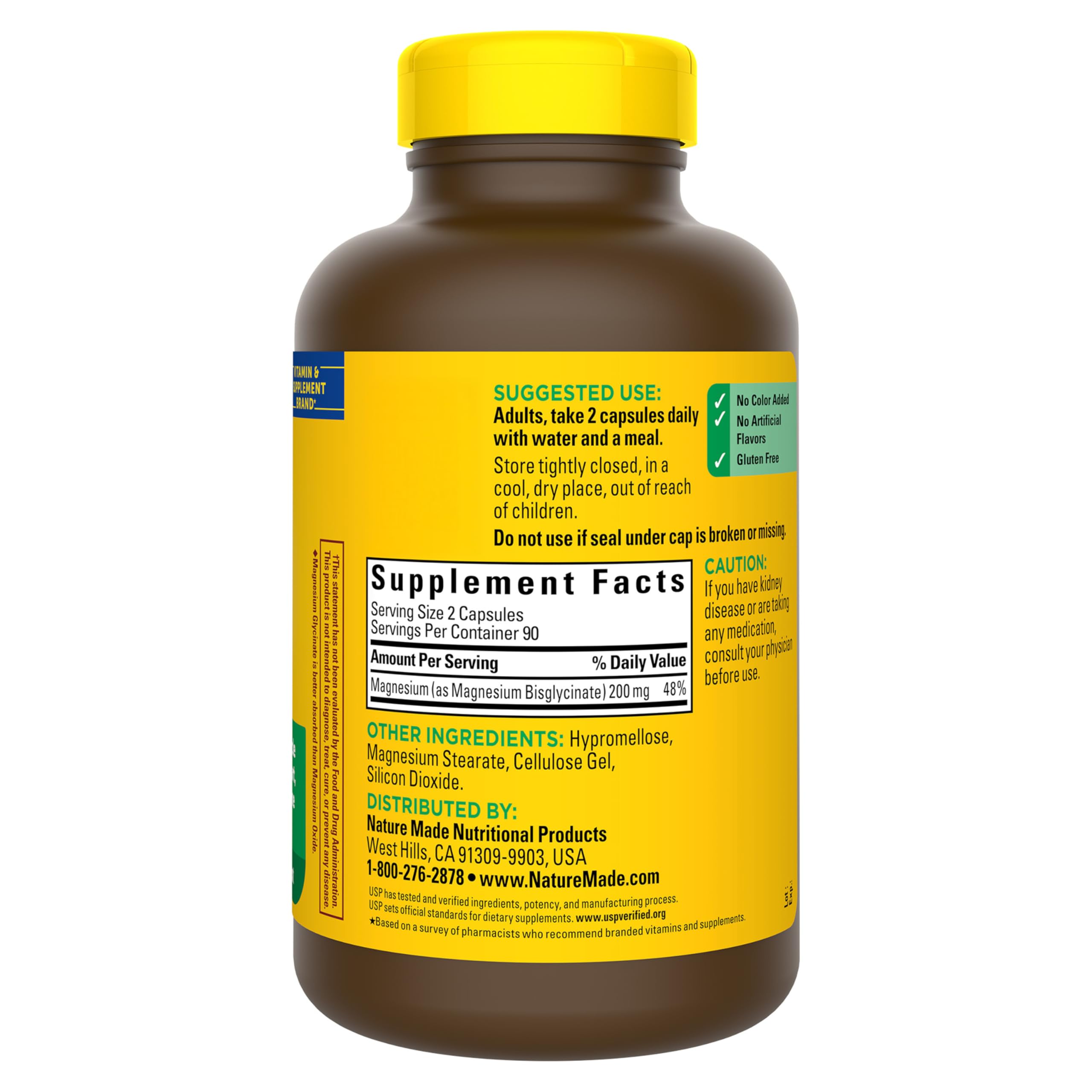 Nature Made Magnesium Glycinate 200 mg per serving, Magnesium Supplement for Muscle, Heart, Nerve and Bone Support, 180 Magnesium Bisglycinate Capsules, 90 Day Supply Nature Made uk supplements