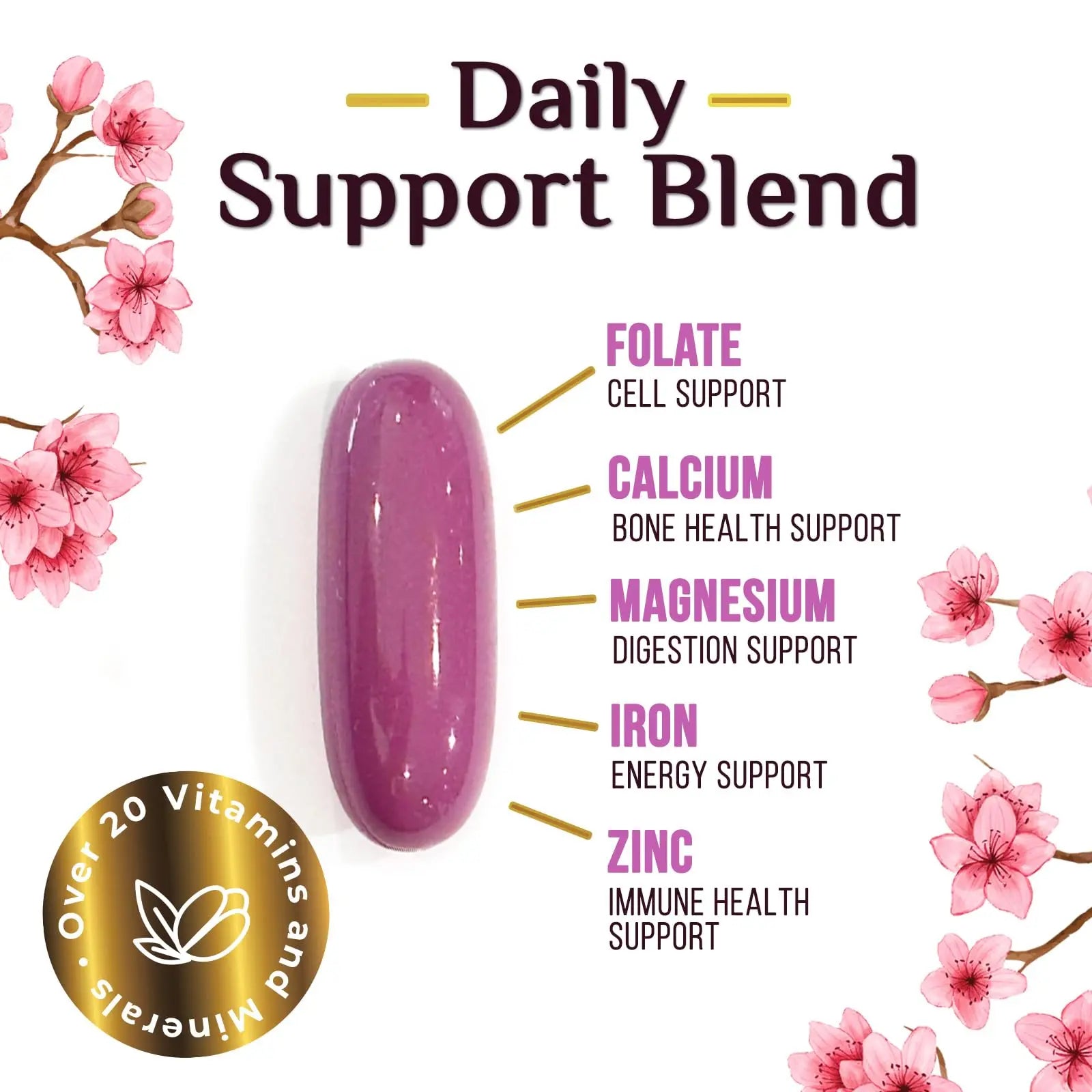 Multivitamin for Women - Complete Daily Womens Multivitamins with Calcium, Folic Acid, Vitamin A, C, D, E, & B Vitamins Nature's Nutrition uk supplements