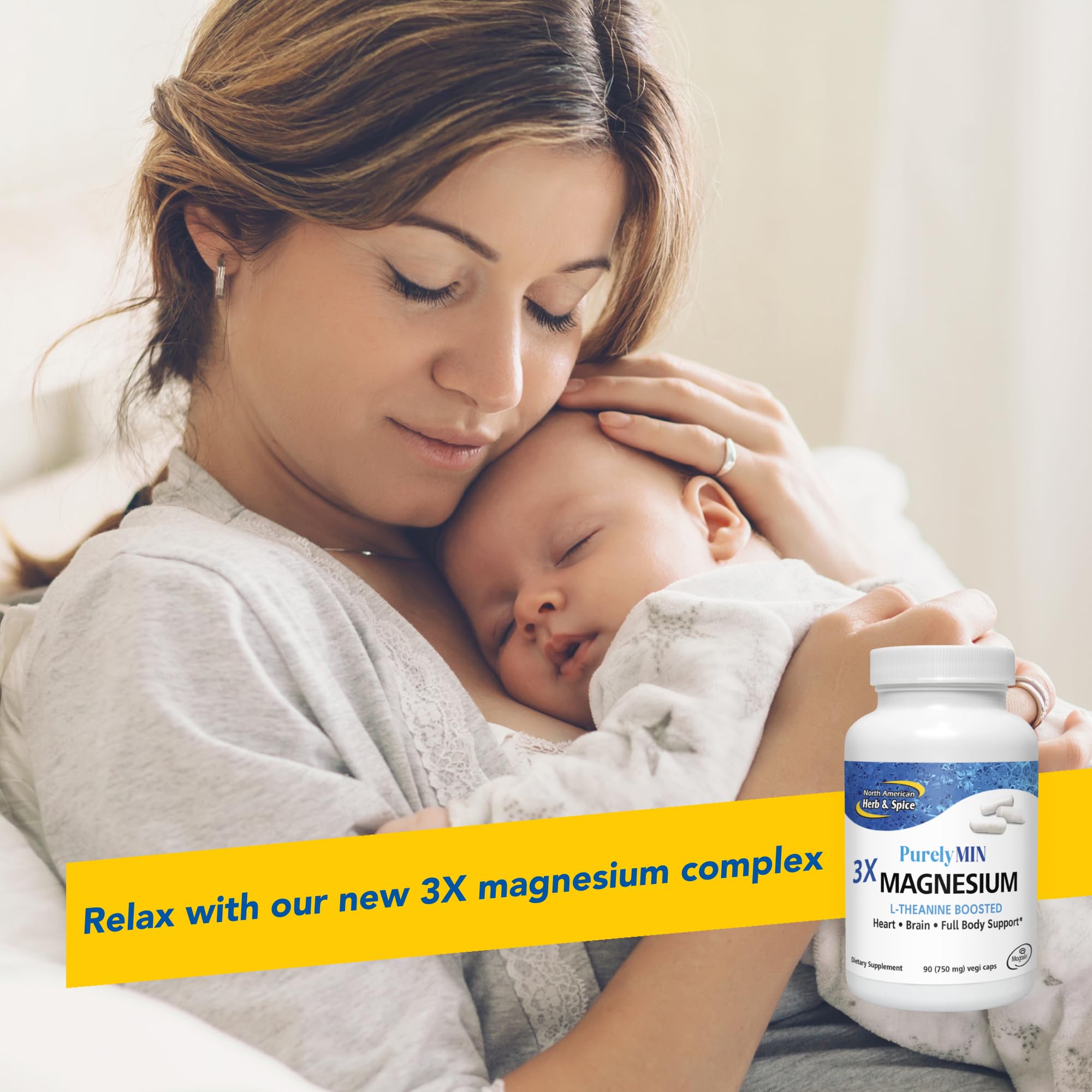 NORTH AMERICAN HERB & SPICE PurelyMin - 90 Vegi Caps - Highly Absorbable Magnesium Complex + L-Theanine - 30 Servings NORTH AMERICAN HERB & SPICE uk supplements