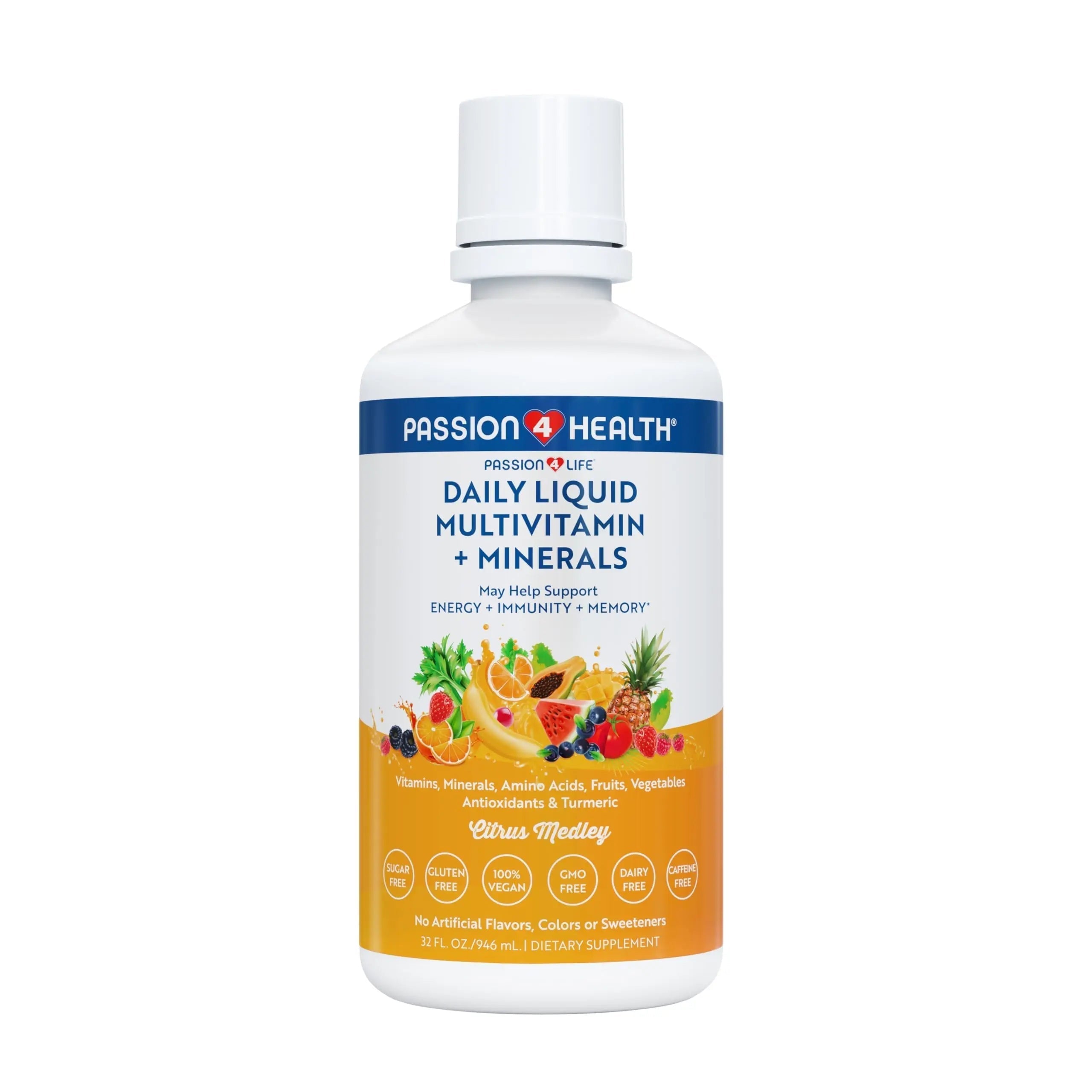Passion 4 Life Mega Liquid Multivitamins, Trace Minerals, Amino Acids, Turmeric for Adults, Men, Women, Teens, Kids Passion 4 Life uk supplements