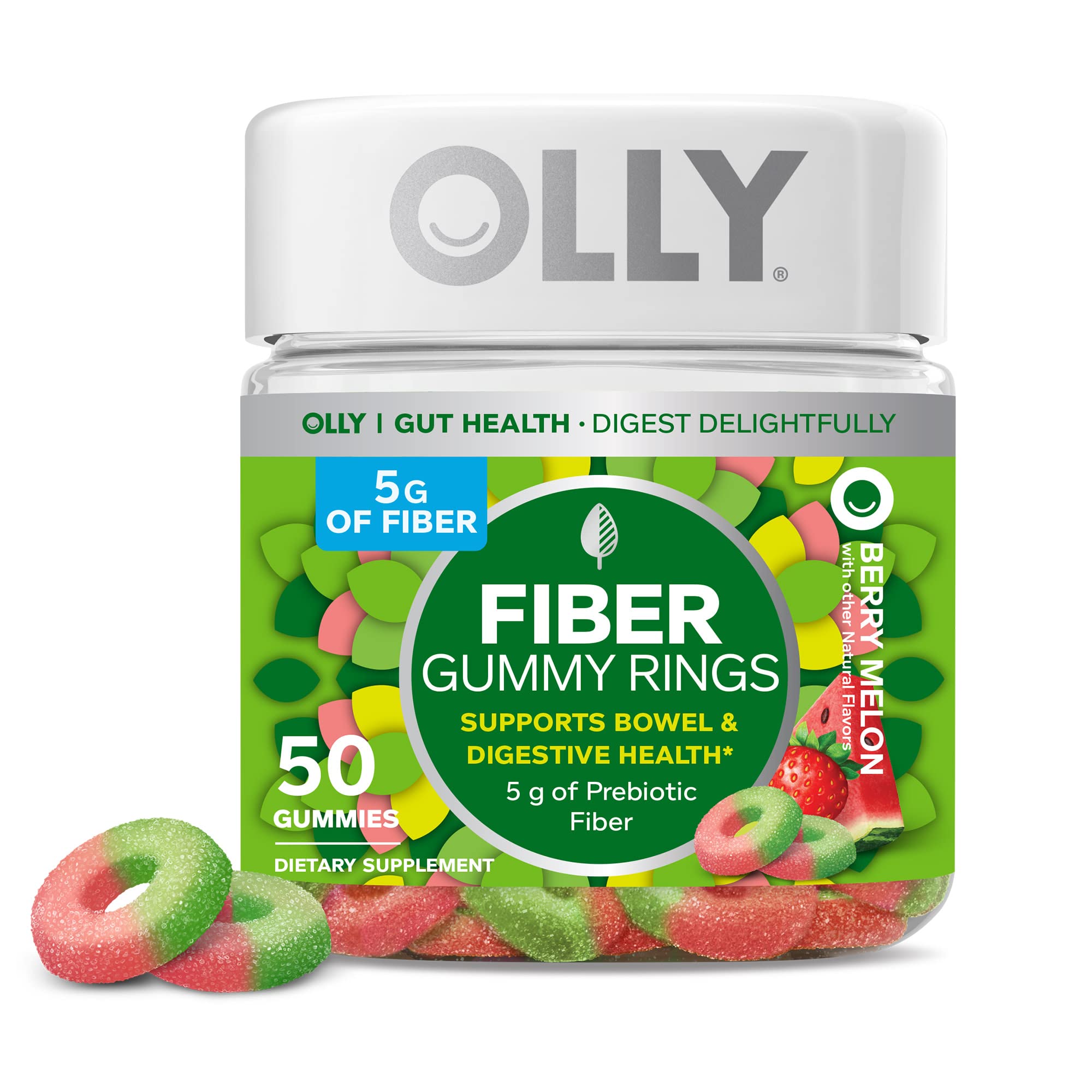 OLLY Fiber Gummy Rings, 5g Prebiotic Fiber, FOS (Fructo-oligosaccharides), Digestive OLLY uk supplements