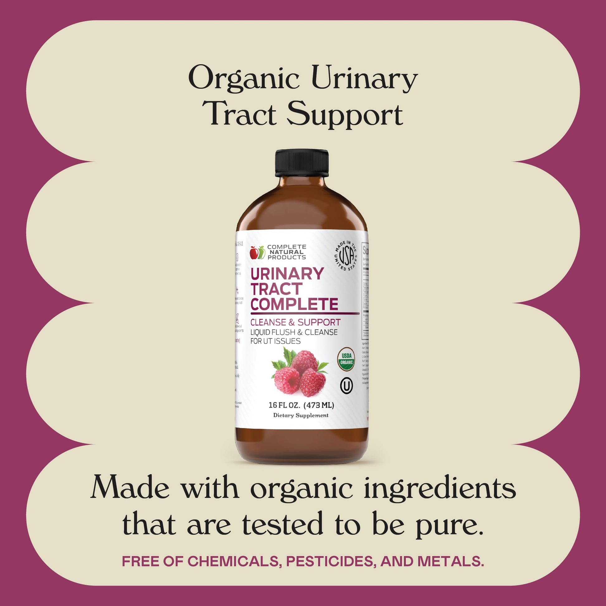 Complete Natural Urinary Tract Complete 8oz - Liquid Supplement for Urinary Tract Health with Organic Cranberry, D-Mannose, Beet Root, Fennel Seed, and Turmeric Complete Natural Products uk supplements