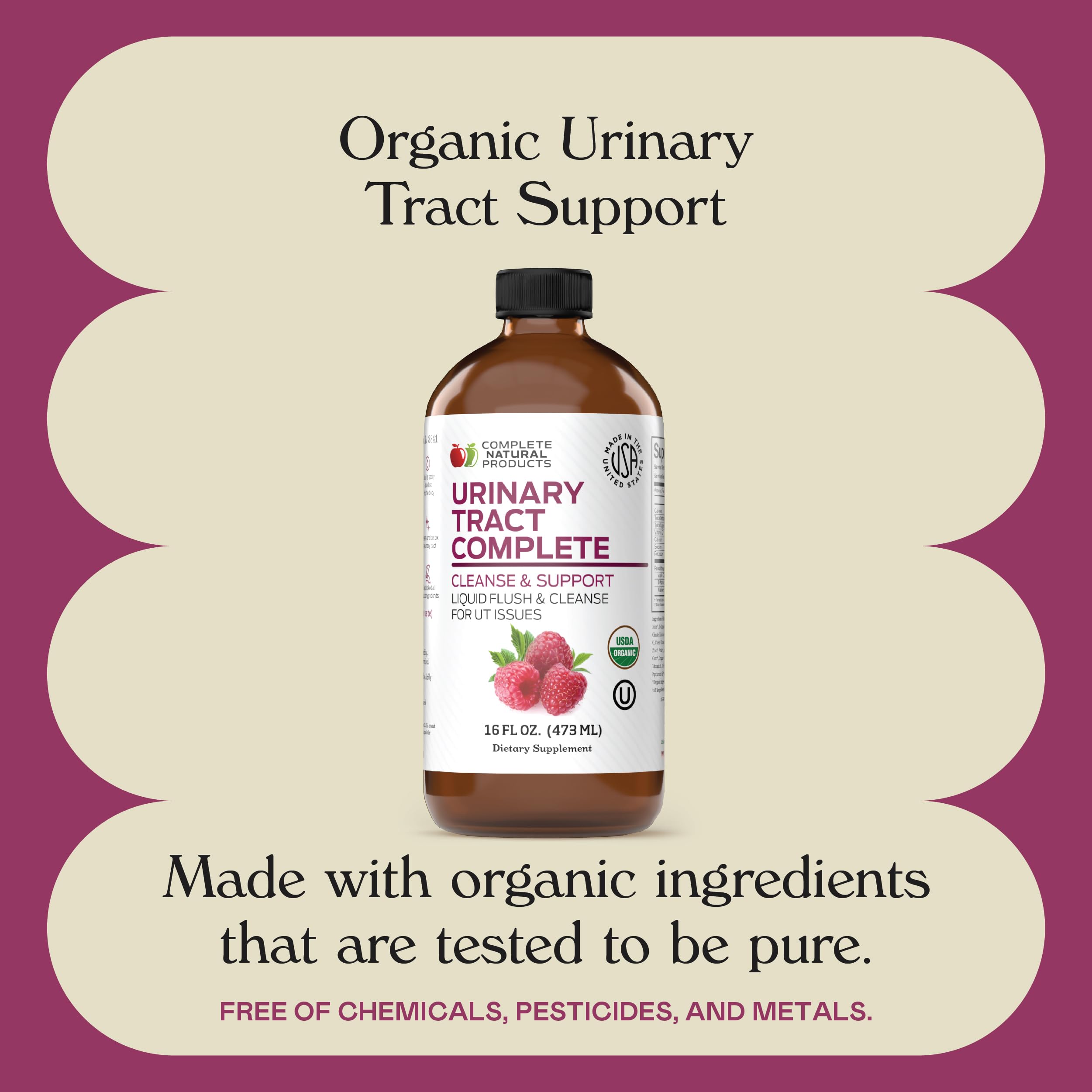 Complete Natural Urinary Tract Complete 8oz - Liquid Supplement for Urinary Tract Health with Organic Cranberry, D-Mannose, Beet Root, Fennel Seed, and Turmeric Complete Natural Products uk supplements