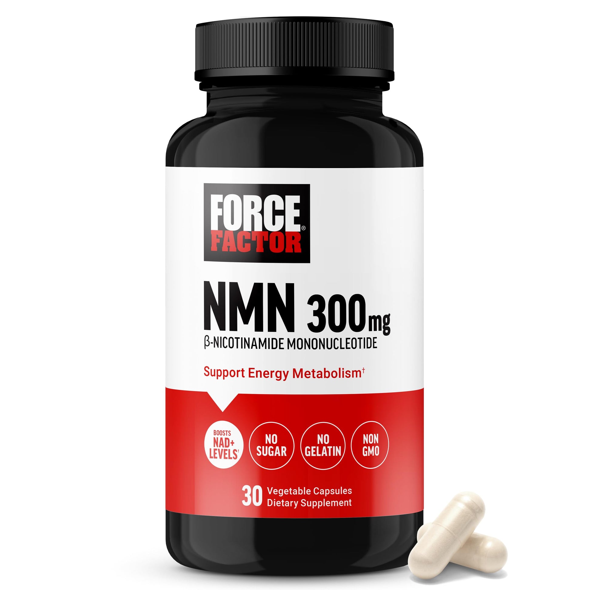 Force Factor NMN Supplement, Nicotinamide Mononucleotide to Support Healthy Aging and Energy Metabolism, Boosts NAD+ Levels, No Gelatin, Non-GMO, 30 Vegetable Capsules Force Factor uk supplements