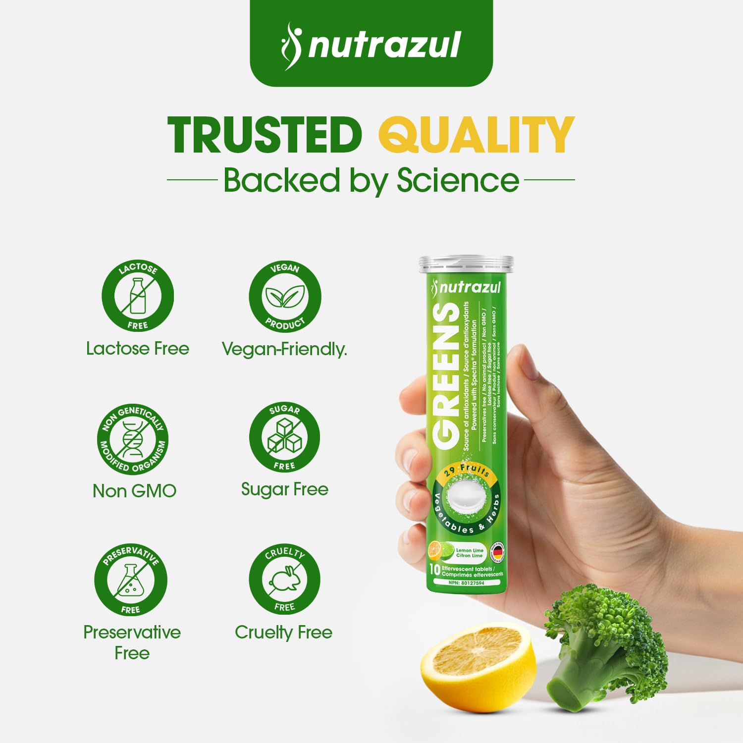 nutrazul Greens Effervescent Tablets - Daily Super Greens Supplement with 29 Superfoods - Antioxidant & Immune Support - Lemon Lime Flavor - Non-GMO - 30 Tablets nutrazul uk supplements