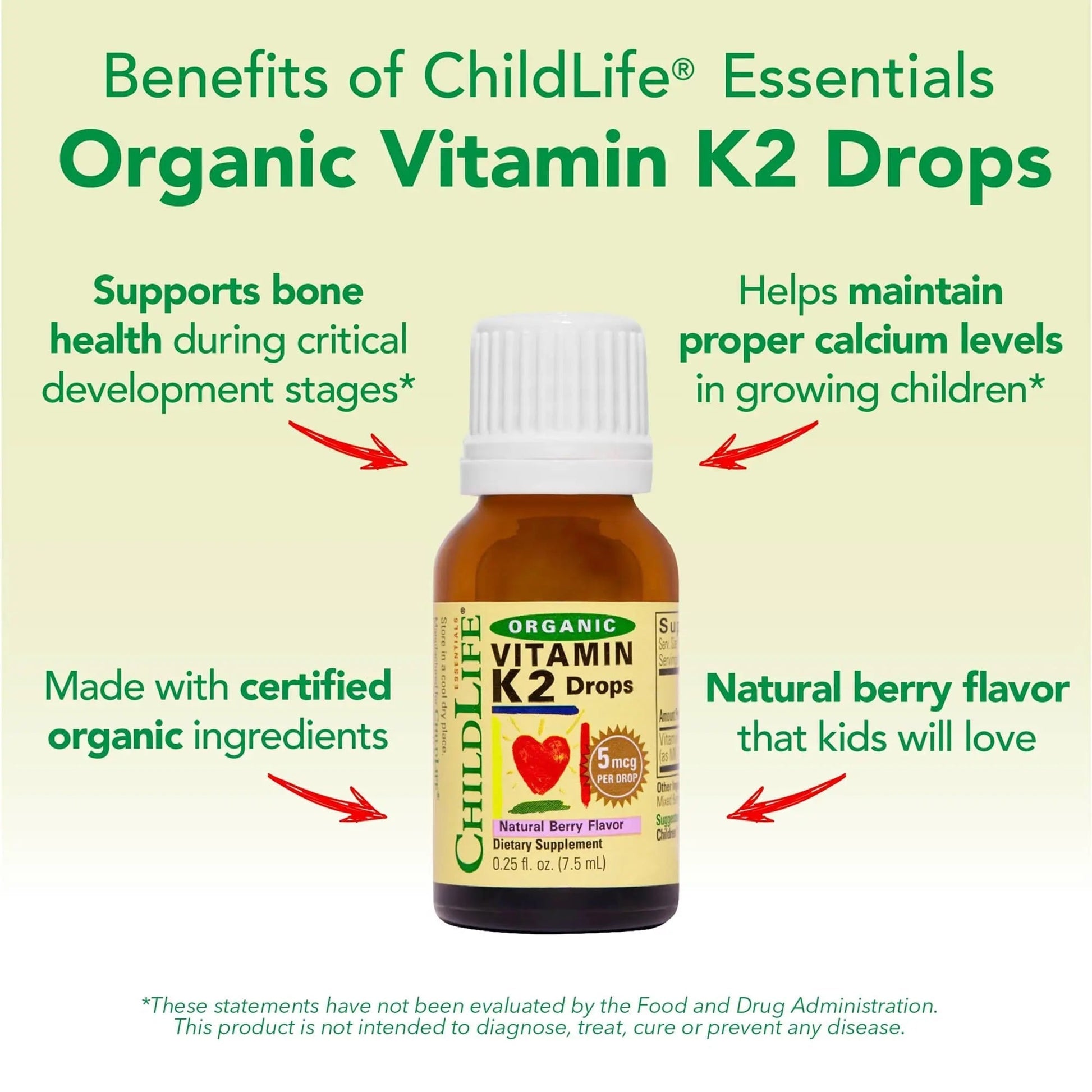 CHILDLIFE Essentials Organic Vitamin K2 Drops - Infant Toddler Baby Vitamin K, K2 Supplement, Vitamin K2 MK7, Liquid K2, Vitamin K Drops CHILDLIFE ESSENTIALS uk supplements