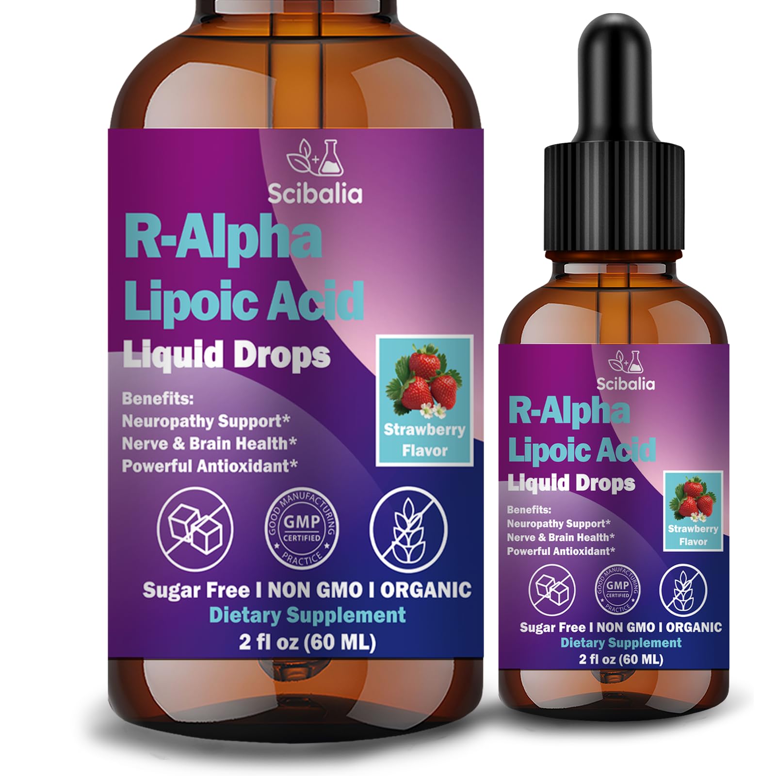 R Alpha Lipoic Acid 600mg Liquid Drops for Neuropathy, Advanced 11-in-1 Stabilized R-ALA Supplement w. Benfotiamine Acetyl L-Carnitine Vitamin C E for Antioxidant Nerve Brain Energy Health Non GMO Scibalia uk supplements