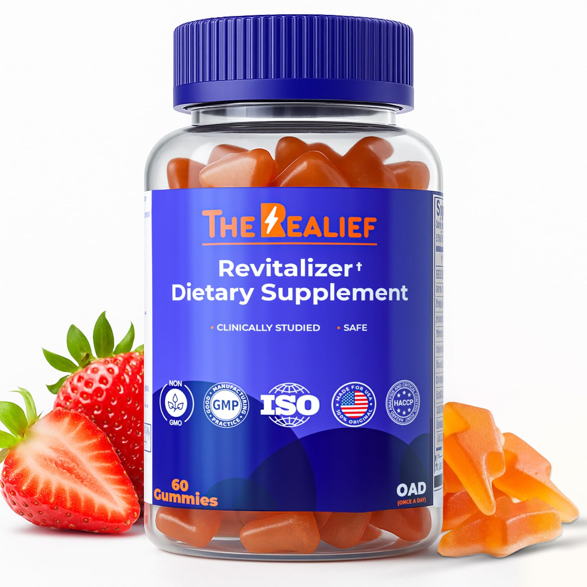 The Realief 60 Count Post Party Gummies – DHM, Milk Thistle & Electrolytes – Wellness Support – Strawberry Flavor – Wake Up Refreshed The Realief uk supplements