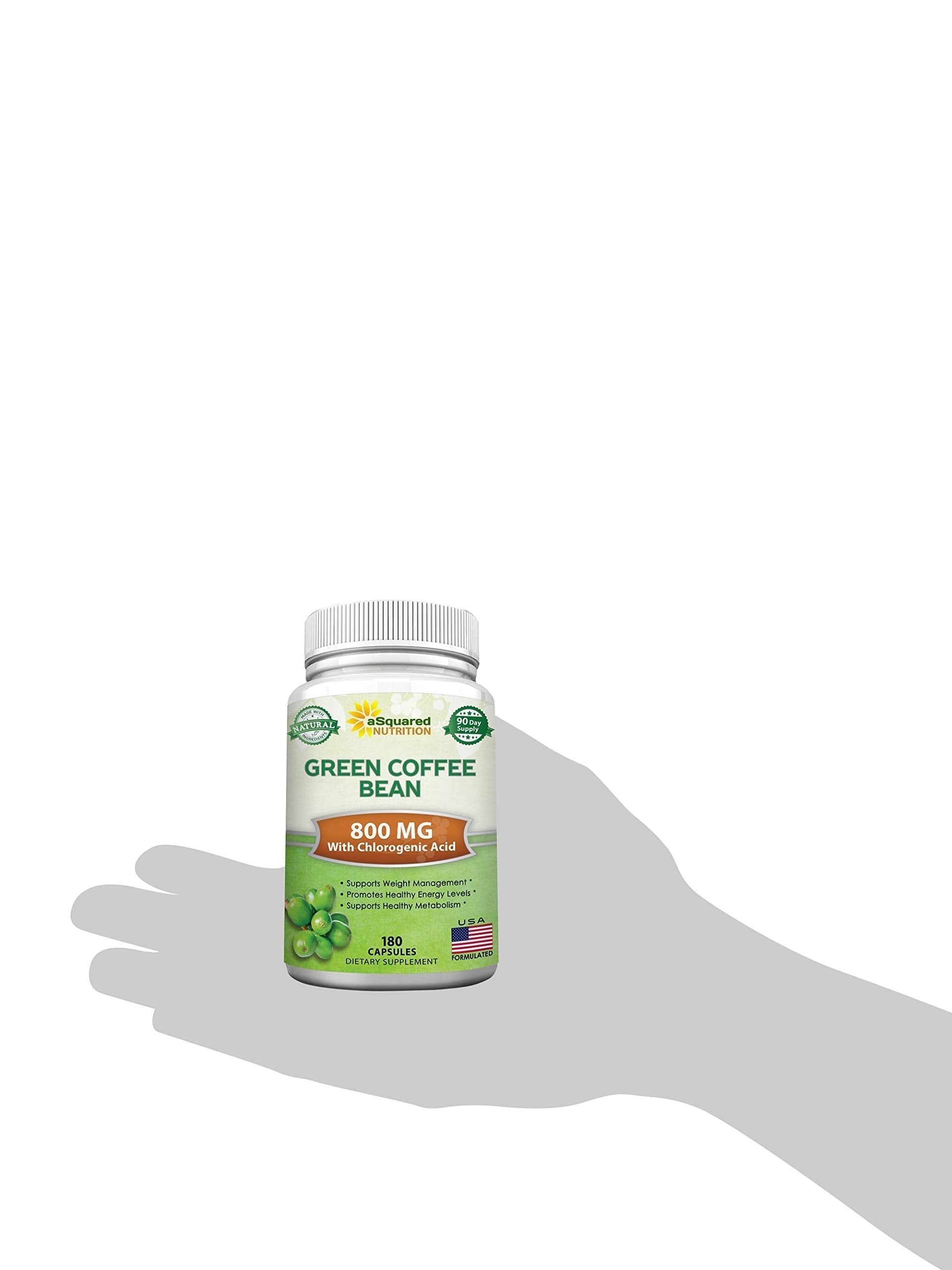 aSquared Nutrition Natural Green Coffee Bean Formula-180 Capsules-Max Strength GCA aSquared Nutrition uk supplements