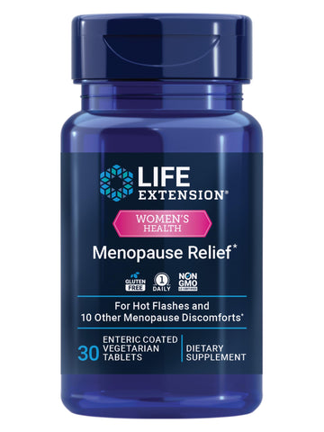 Life Extension Menopause Relief – Siberian Rhubarb, Menopause Supplement for Women, Ease hot Flashes, Mood Swings, Night Sweats Relief, Hormone-Free, Gluten-Free, Non-GMO, Vegetarian, 30 Tablets Life Extension uk supplements