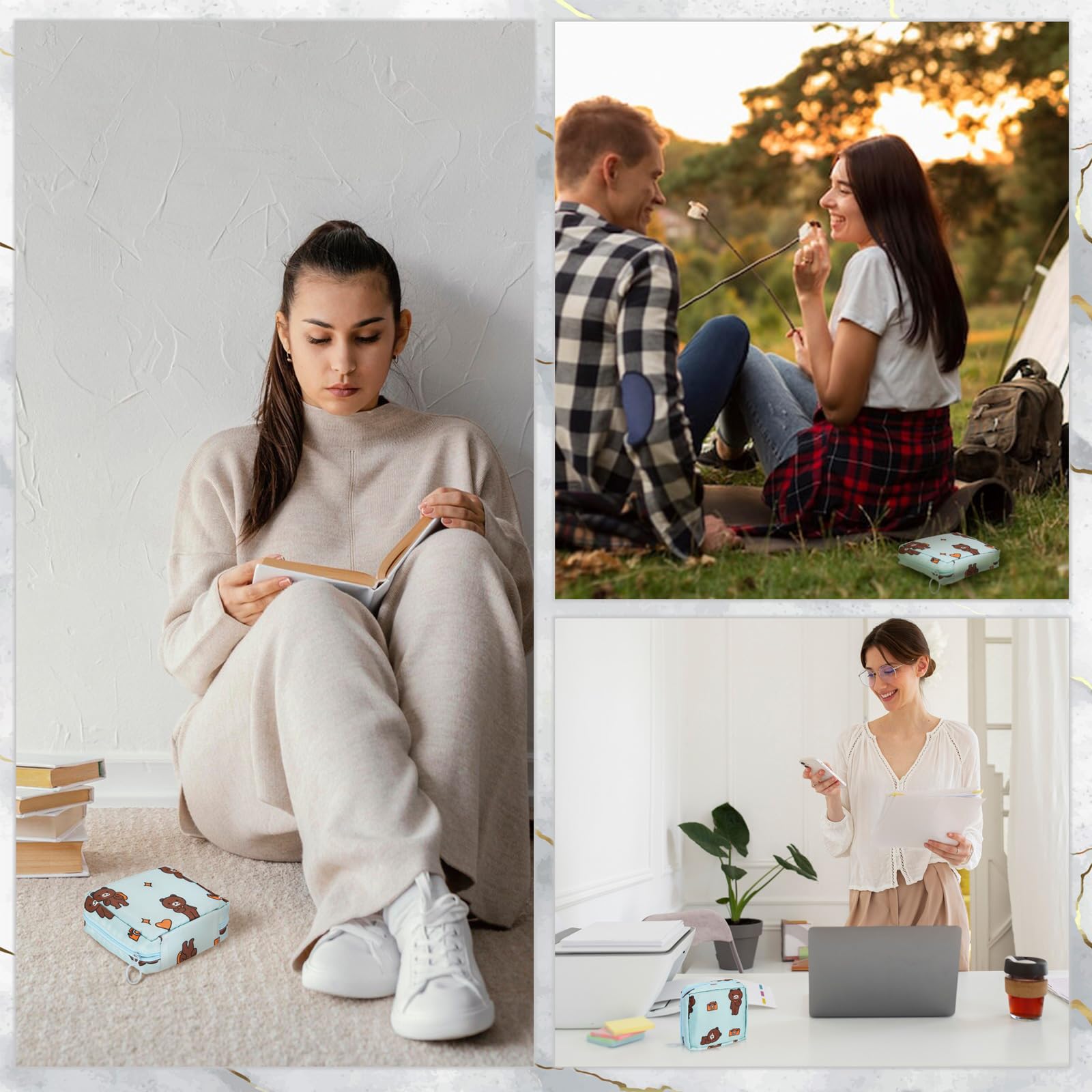4Pcs Period Bag, Sanitary Pad Storage Bag Samll Period Pouch for Purse Cute Menstrual Period Bag Aster uk supplements