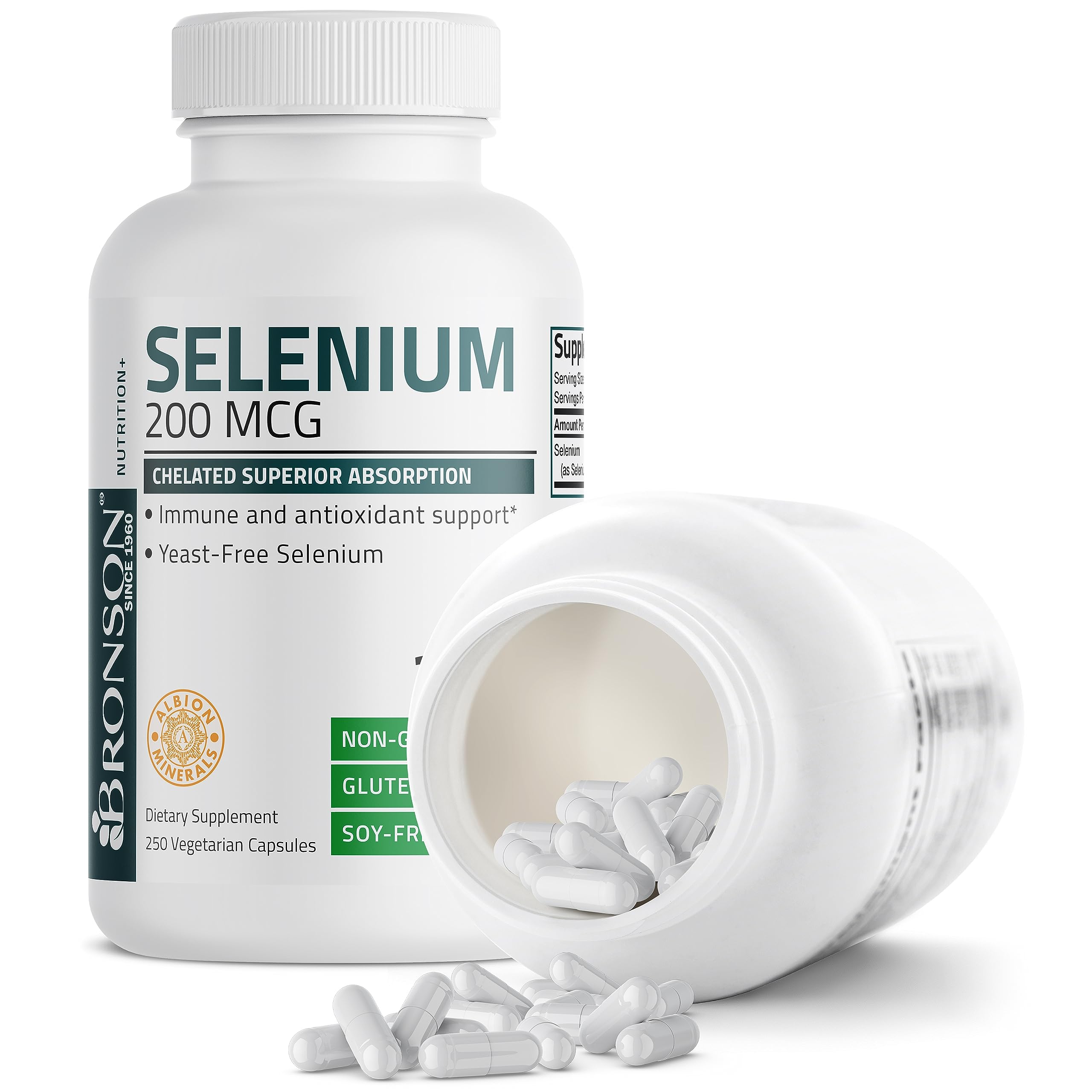 Bronson Selenium 200 mcg – Yeast Free Chelated Amino Acid Complex - Essential Trace Bronson uk supplements