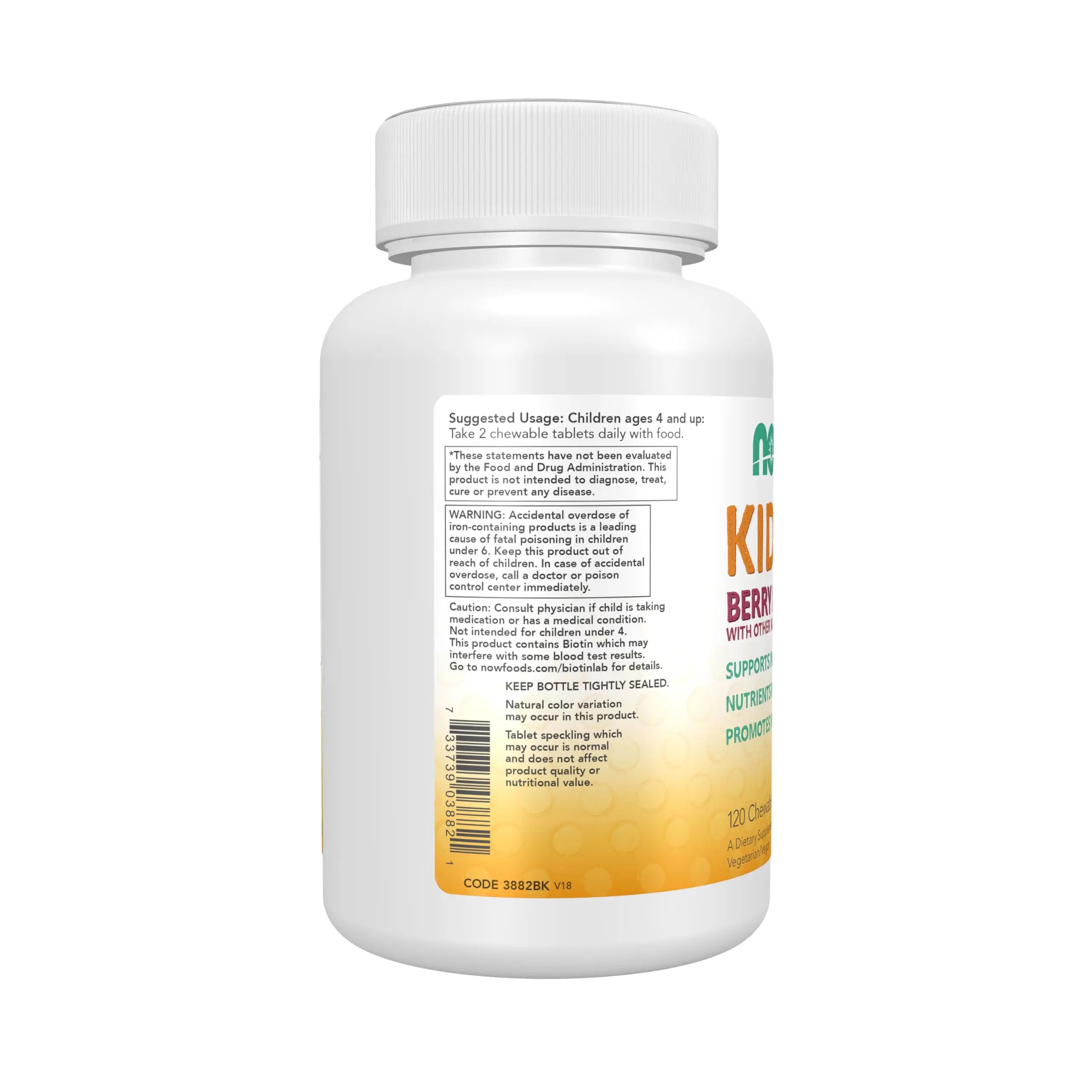 NOW Kids Supplements, Kid Vits Multivitamin, Berry Lemonade Flavor, 120 Chewable Tablets NOW Foods uk supplements