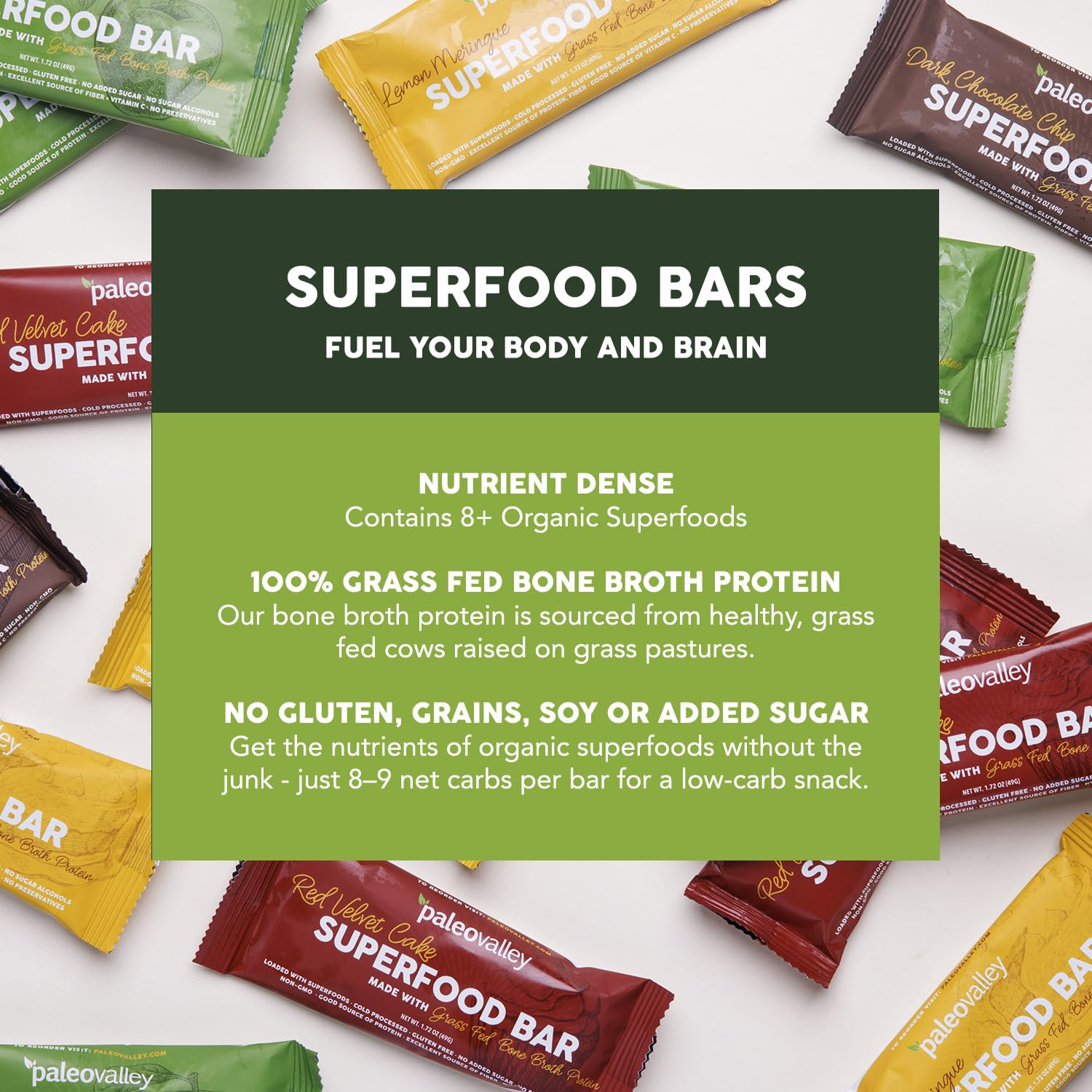 Paleovalley Superfood Bars – Apple Cinnamon– 10 Pack – 9g Protein per Bar – Gluten-Free, Grain-Free, Paleo, Non-GMO – On-the-Go Snack Paleovalley uk supplements