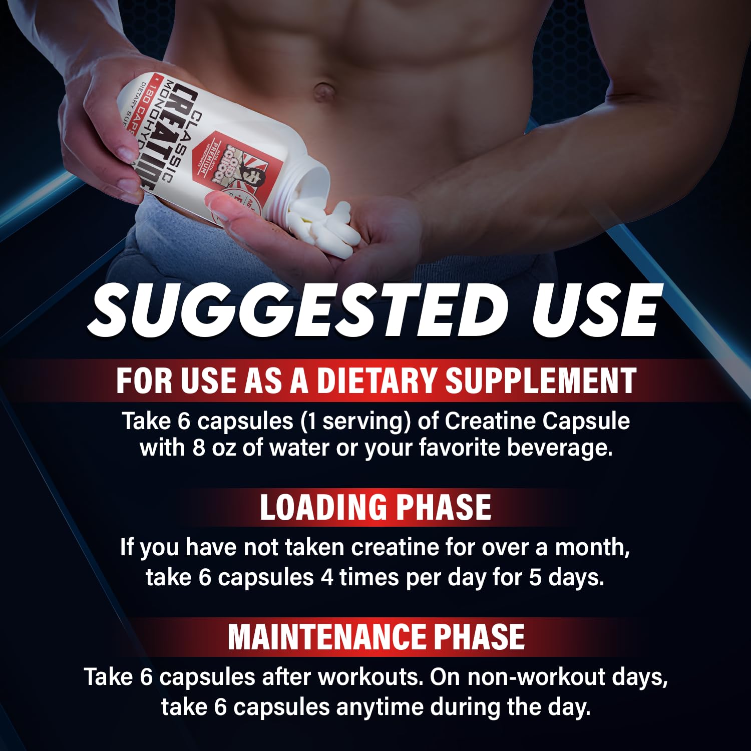 Old School Labs 5000mg Creatine Monohydrate Capsules With BioFit™ (Max Strength) Supports Muscle Growth & Recovery, Performance, Cognitive Health - Creatine Pills for Men & Women, Made in USA 180 Caps Old School Labs uk supplements