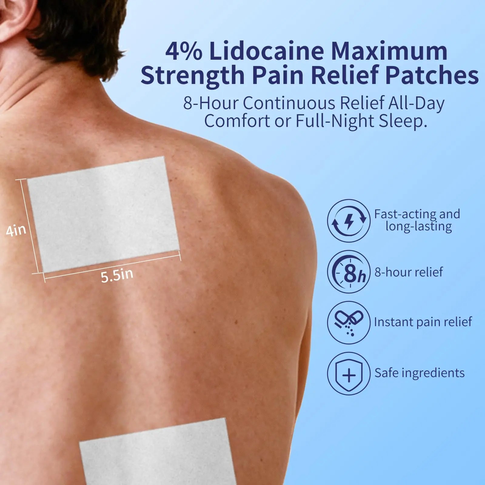 Chimera GUARD 4% Lidocaine Pain Relief Patches (80ct) - F-SA/H-SA Eligible Maximum Strength Numbing Gel Patch for Muscle, Joint, Nerve, Sciatica Pain - Odorless, Stay-Put & 8-Hour Long Lasting Chimera GUARD uk supplements