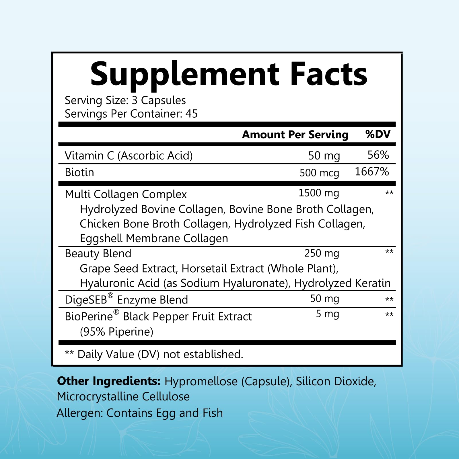 Multi Collagen Pills for Women (Types I II III V X) with Vitamin C Hyaluronic Acid Biotin BioSchwartz uk supplements