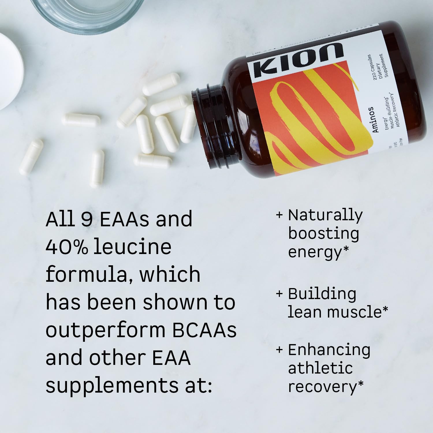 Kion Aminos Essential Amino Acids Capsules | The Building Blocks for Muscle Recovery, Reduced Cravings, Better Cognition, Immunity, and More | 30 Servings Kion uk supplements