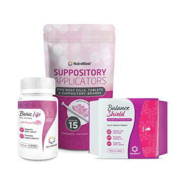 NutraBlast Boric Acid Vaginal Suppositories 600mg (30 Count) w/Disposable Vaginal Applicators NutraBlast uk supplements