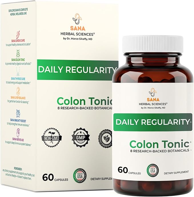 Natural Stool Softener for Constipation Relief – Safe for Daily Use & Postpartum | Gentle Herbal Formula for Adults & Seniors | 60 Capsules | Sana Herbal Sana Herbal Sciences uk supplements