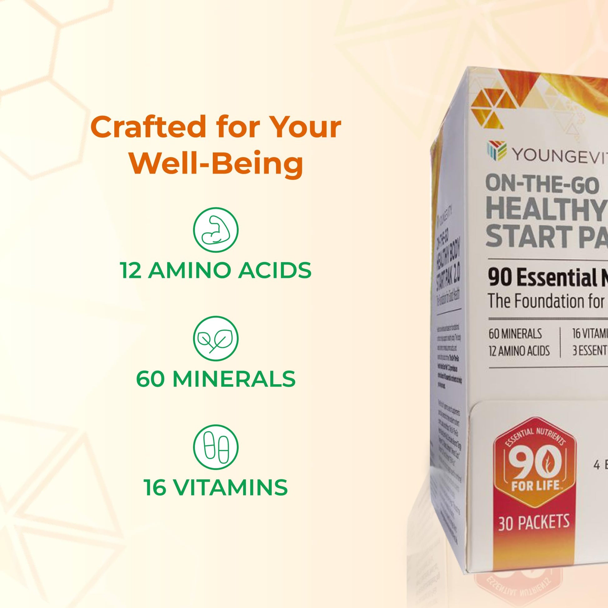 Youngevity On-The-Go Healthy Body Start Pak 2.0 - Includes Multi-Vitamins, Minerals, EFAs, & Amino Acids | 90 Essential Nutrients | 30-Day Supply Youngevity uk supplements