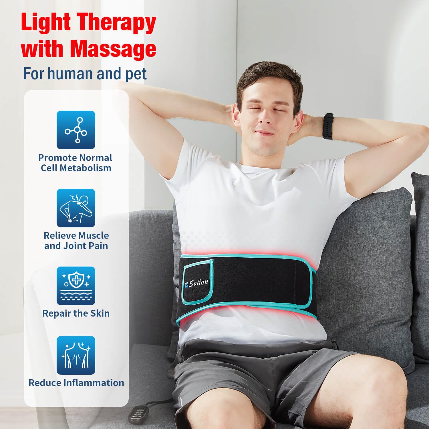 Sotion Red Light Therapy Belt with Massage-Red Light Therapy for Body&Near Infrared Light Therapy comrelax uk supplements