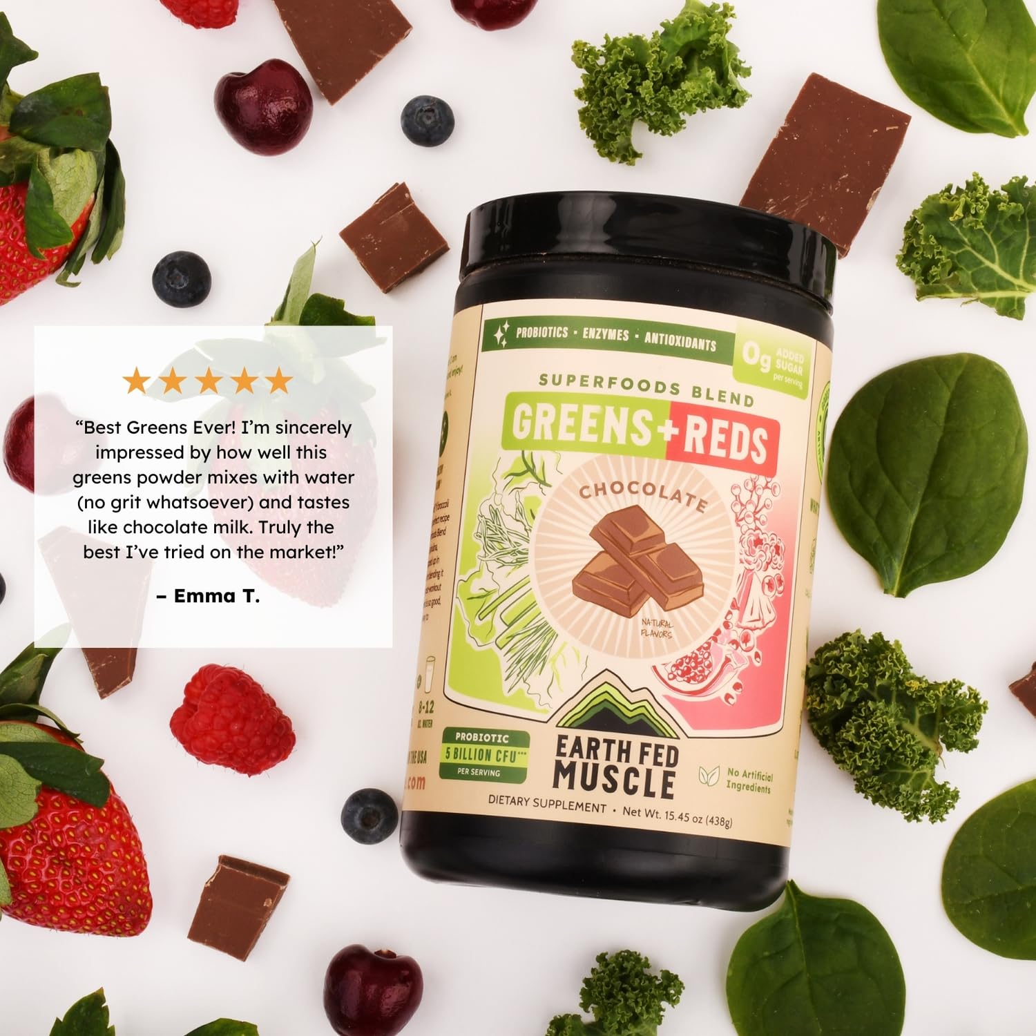 Earth Fed Muscle Chocolate Greens & Reds Superfood Blend Earth Fed Muscle uk supplements