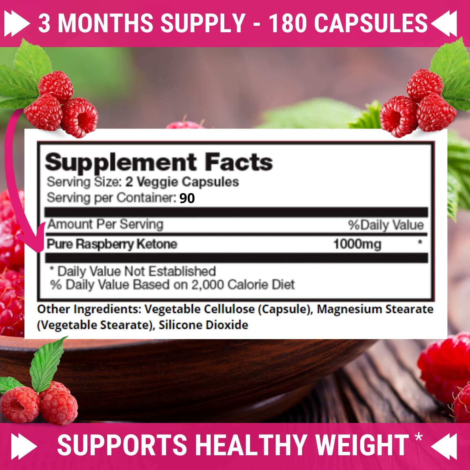 FRESH HEALTHCARE Pure 100% Raspberry Ketones Max 1000mg Per Serving - 3 Month FRESH HEALTHCARE uk supplements
