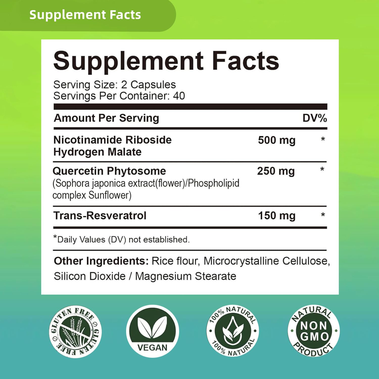 Renyqatt NAD+ Supplement - Liposomal Nicotinamide Riboside - Supplement for Anti-Aging, Energy, Focus - 80 Capsules（1B） Renyqatt uk supplements