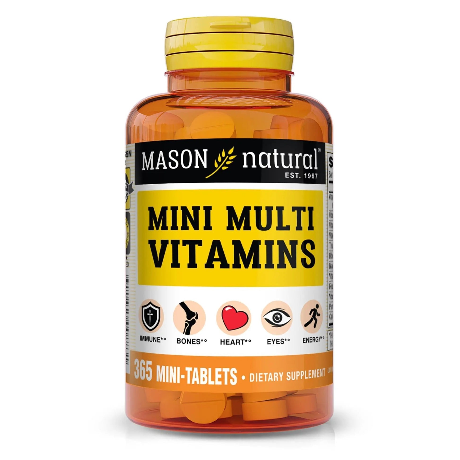 MASON NATURAL Mini Multi Vitamins, Vitamins A, C, D3, E, B1, B2, B3, B6, B12, Folate and Calcium for Overall Health, 1 Year Supply MASON NATURAL uk supplements