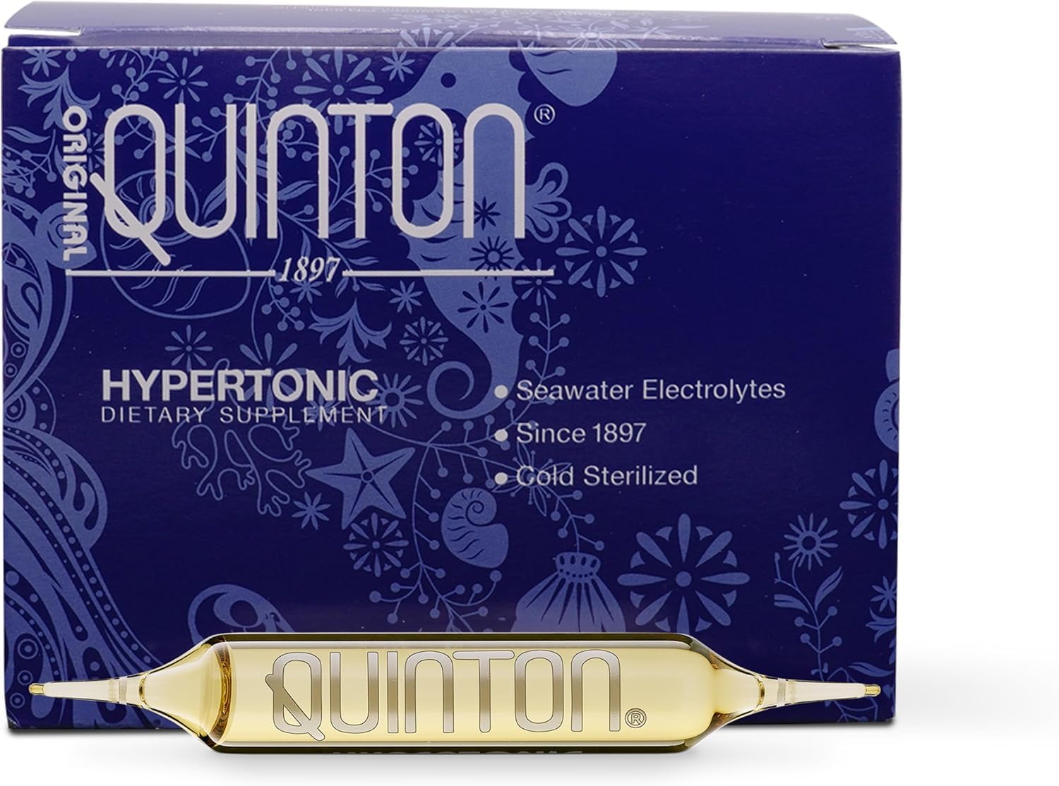 Quicksilver Scientific Original Quinton Hypertonic Solution - Sea Water Hydration - Liquid Minerals with Electrolytes for Muscle Recovery, Stamina+Mineral Replenishment (30 Single Serving Glass Vials) Quicksilver Scientific uk supplements