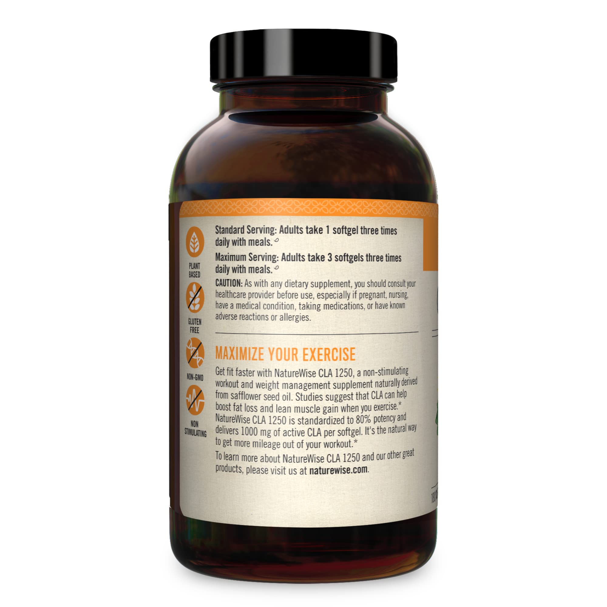 NatureWise CLA 1250 Support Exercise Naturally (2-Month Supply), Support Fitness goals NatureWise uk supplements