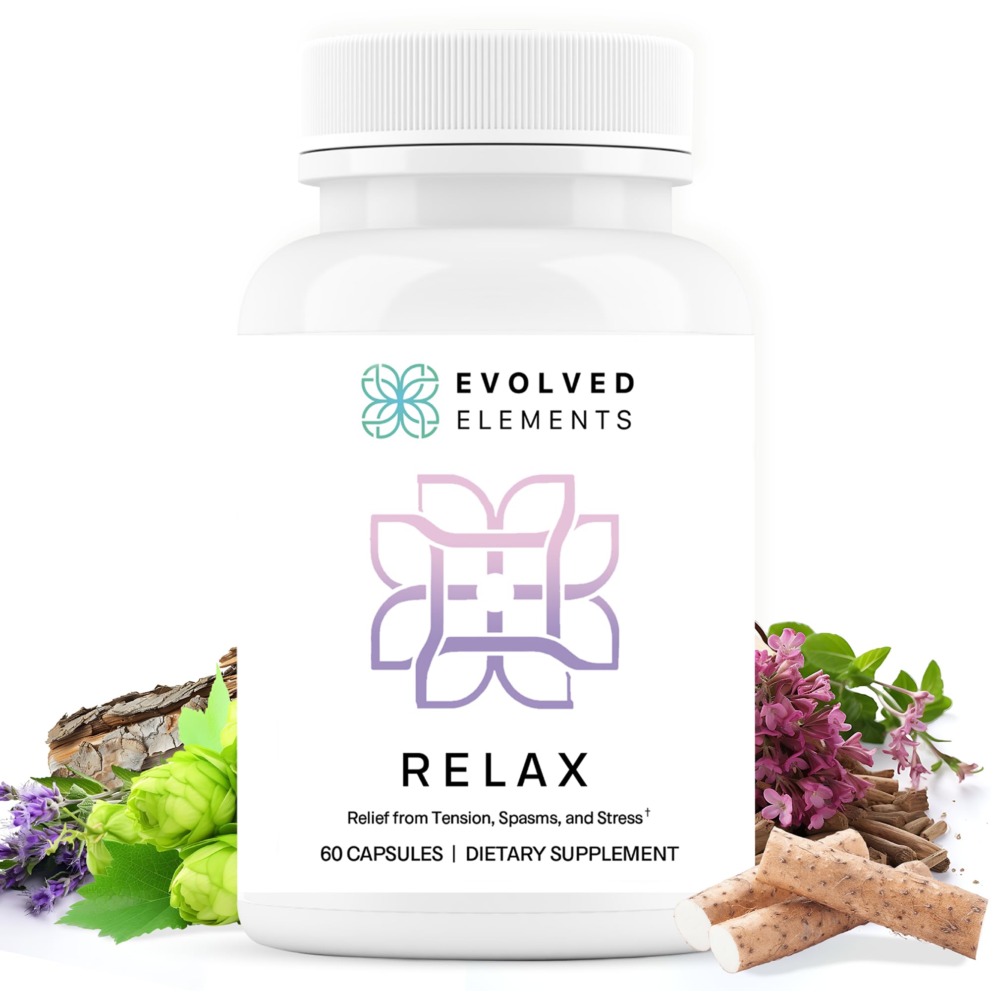 Evolved Elements All-Natural Muscle Relaxer | 60 Capsules | Spasm Relief with Magnesium, Passion Flower, and Valerian Root | Relieves Muscle Spasms, Tension, and Promotes Calmness Evolved Elements uk supplements