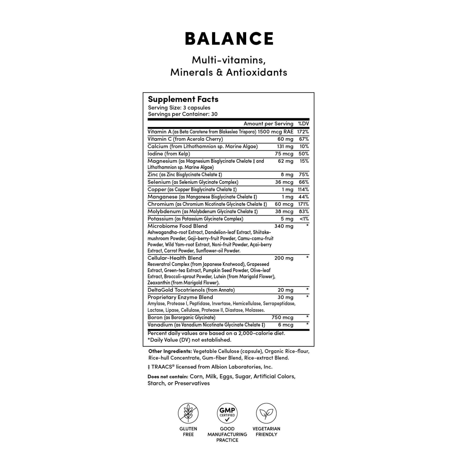Tranont Balance | 90 Count | Multi-Mineral & Vitamin Capsules for Adults | Vitamin C, A, and E Magnesium, Zinc, Calcium, and Iodine | Boosts Immunity, Energy, and Digestion | Gluten Free, Vegetarian Tranont uk supplements