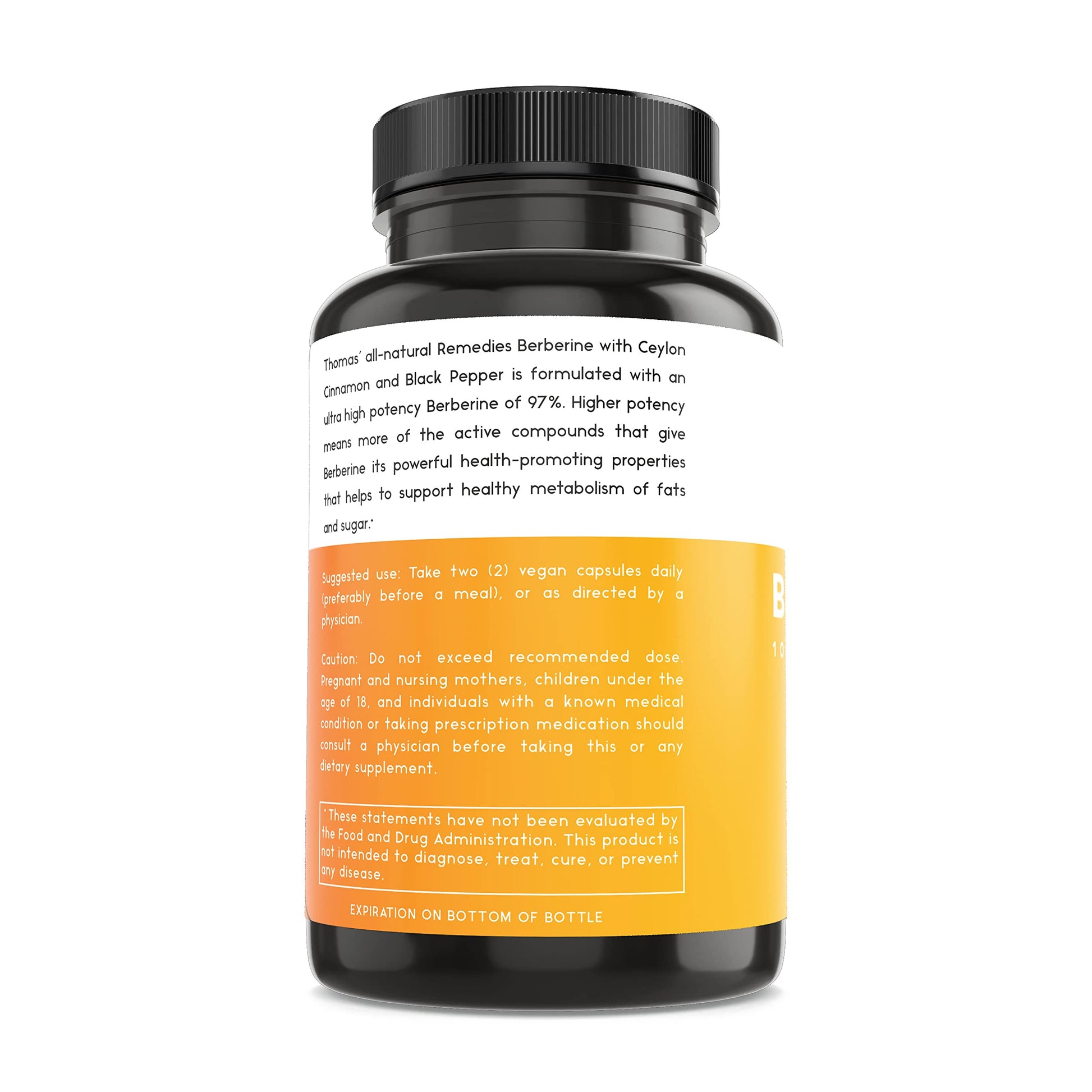 Thomas' all-natural Remedies Berberine 500mg (1000mg Per Serving)- 120 Vegan Capsules Thomas' all-natural Remedies uk supplements