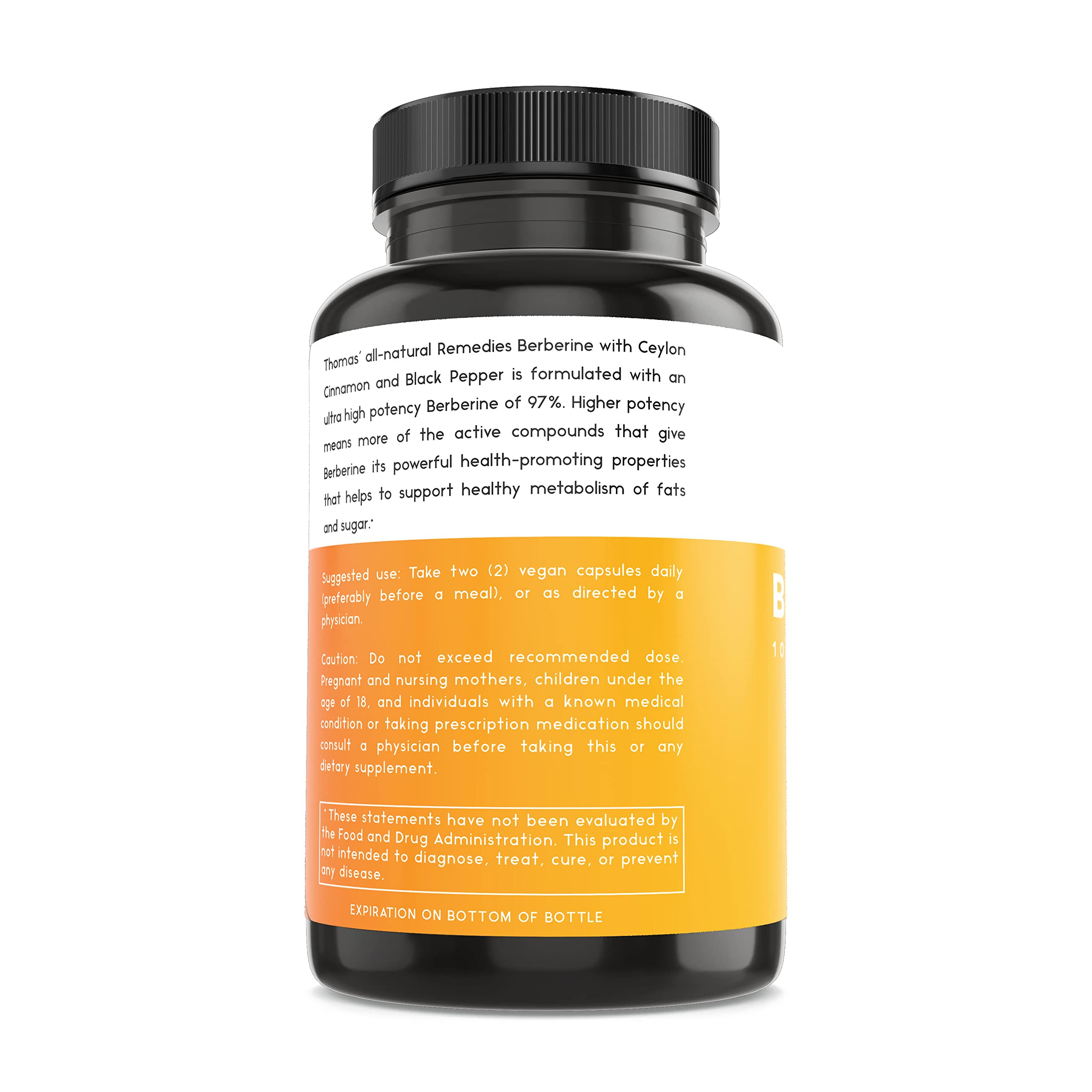 Thomas' all-natural Remedies Berberine 500mg (1000mg Per Serving)- 120 Vegan Capsules Thomas' all-natural Remedies uk supplements