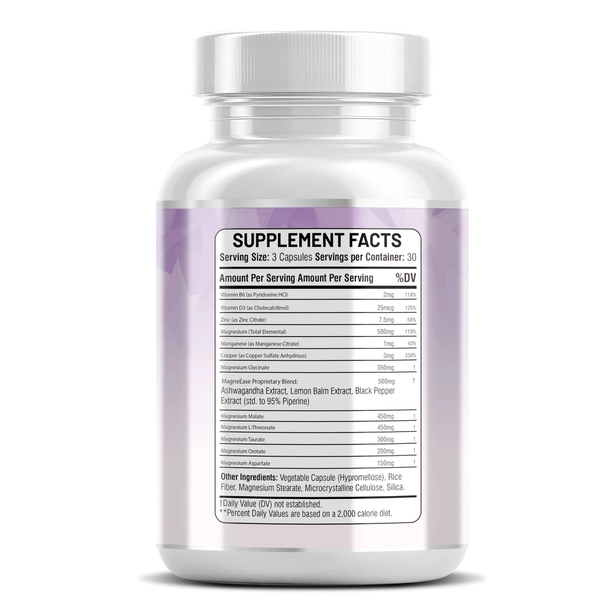 Kun Shafi Magnesium Complex with Magnesium Glycinate Malate, L-Threonate, Taurate, Orotate, Zinc,Aspartate, Copper Manganese & Vitamin D3 B6 Complex - 1Pack Kun Shafi uk supplements