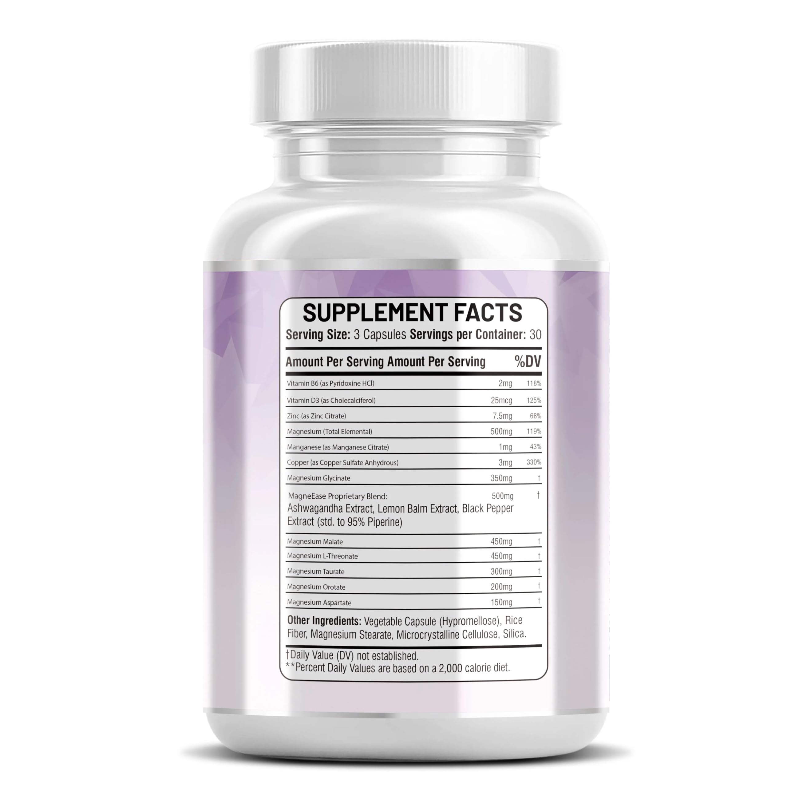 Kun Shafi Magnesium Complex with Magnesium Glycinate Malate, L-Threonate, Taurate, Orotate, Zinc,Aspartate, Copper Manganese & Vitamin D3 B6 Complex - 1Pack Kun Shafi uk supplements